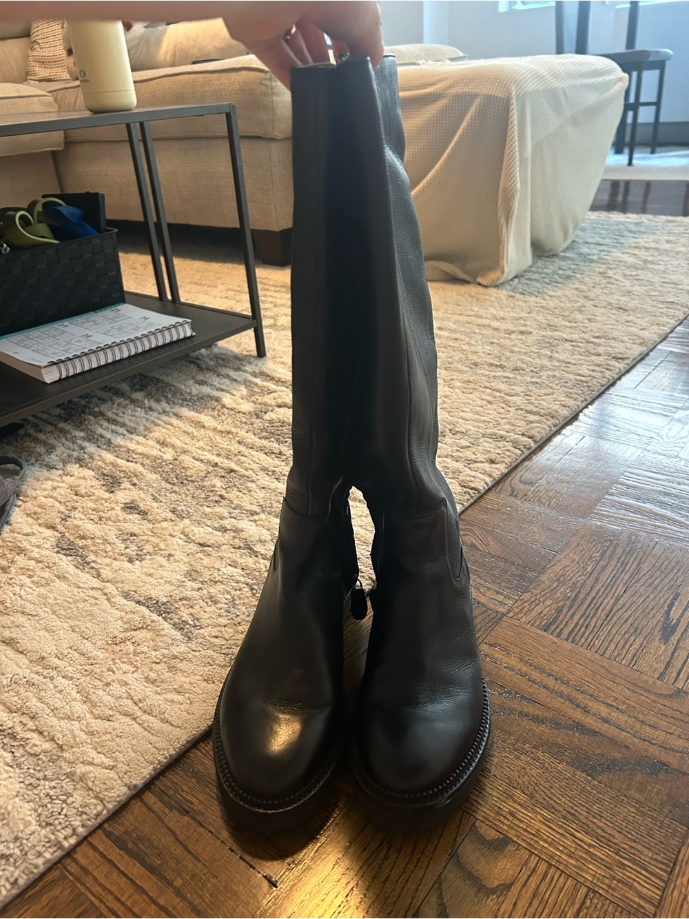 G by Guess Tan Leather Boot Interior Detail